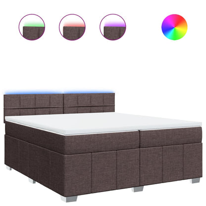 Box Spring Postel S Matrací Tmavě Hnědá 200X200 Cm Textil