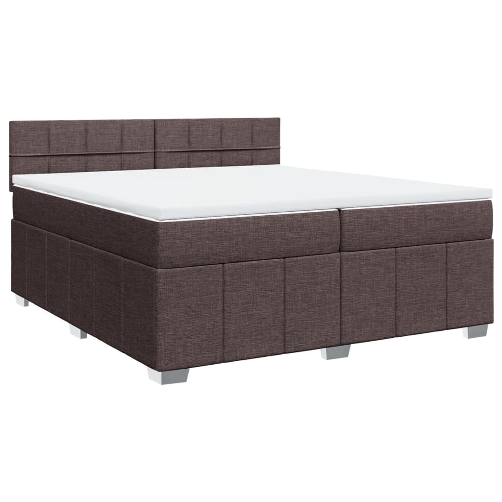 Box Spring Postel S Matrací Tmavě Hnědá 200X200 Cm Textil