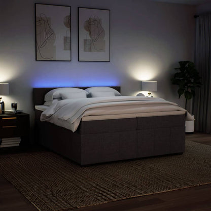 Box Spring Postel S Matrací Tmavě Hnědá 200X200 Cm Textil