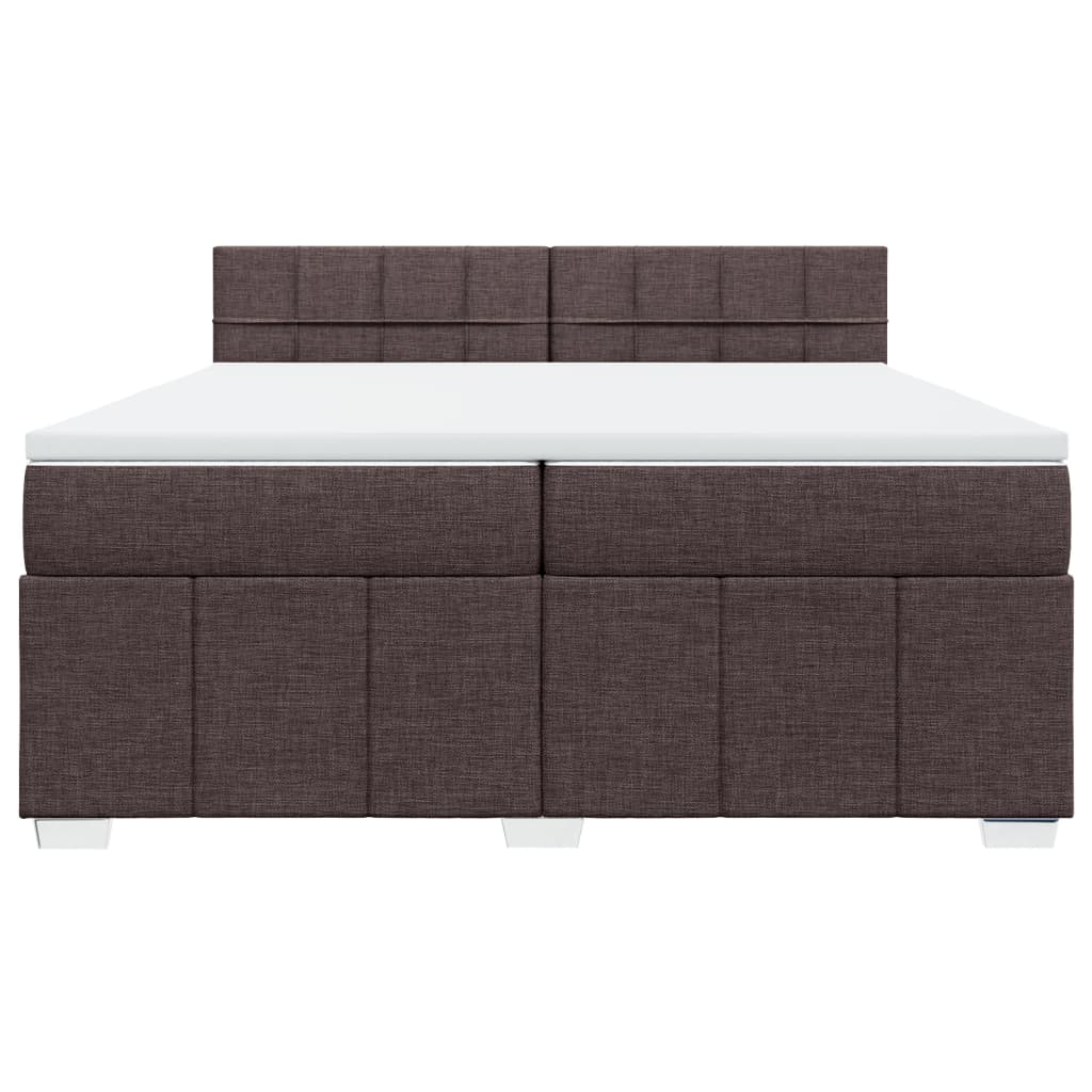 Box Spring Postel S Matrací Tmavě Hnědá 200X200 Cm Textil