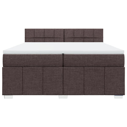 Box Spring Postel S Matrací Tmavě Hnědá 200X200 Cm Textil