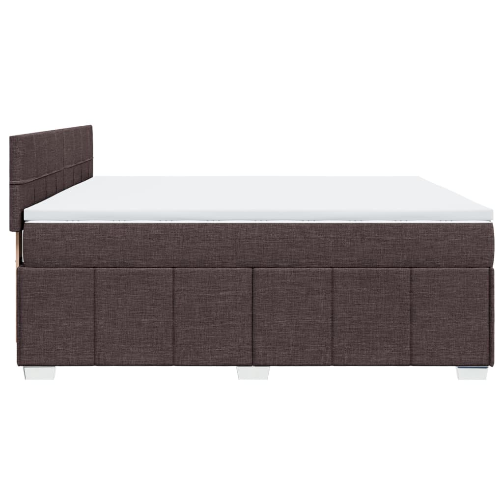 Box Spring Postel S Matrací Tmavě Hnědá 200X200 Cm Textil
