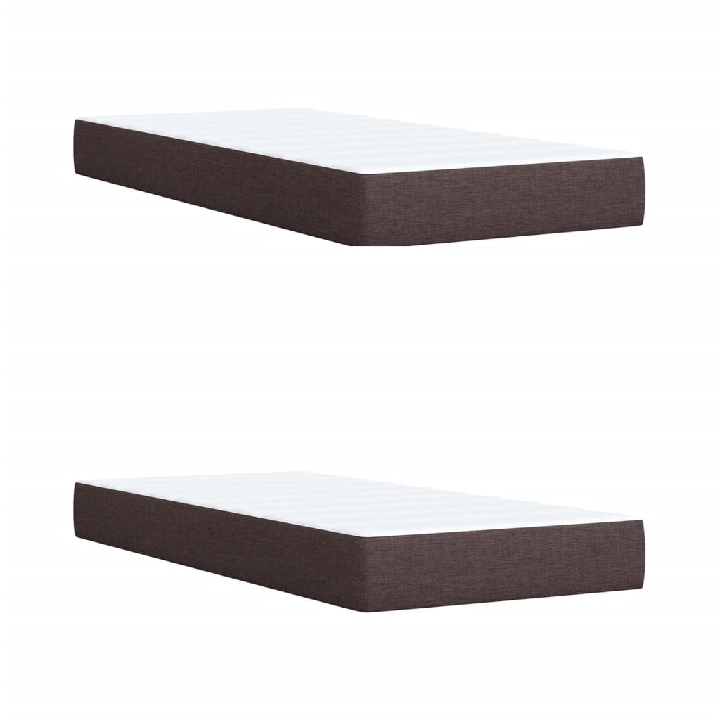 Box Spring Postel S Matrací Tmavě Hnědá 200X200 Cm Textil