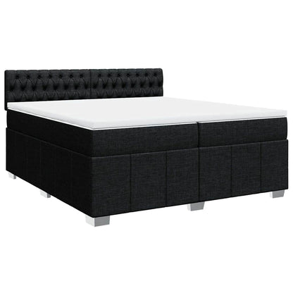 Box Spring Postel S Matrací Černá 200X200 Cm Textil