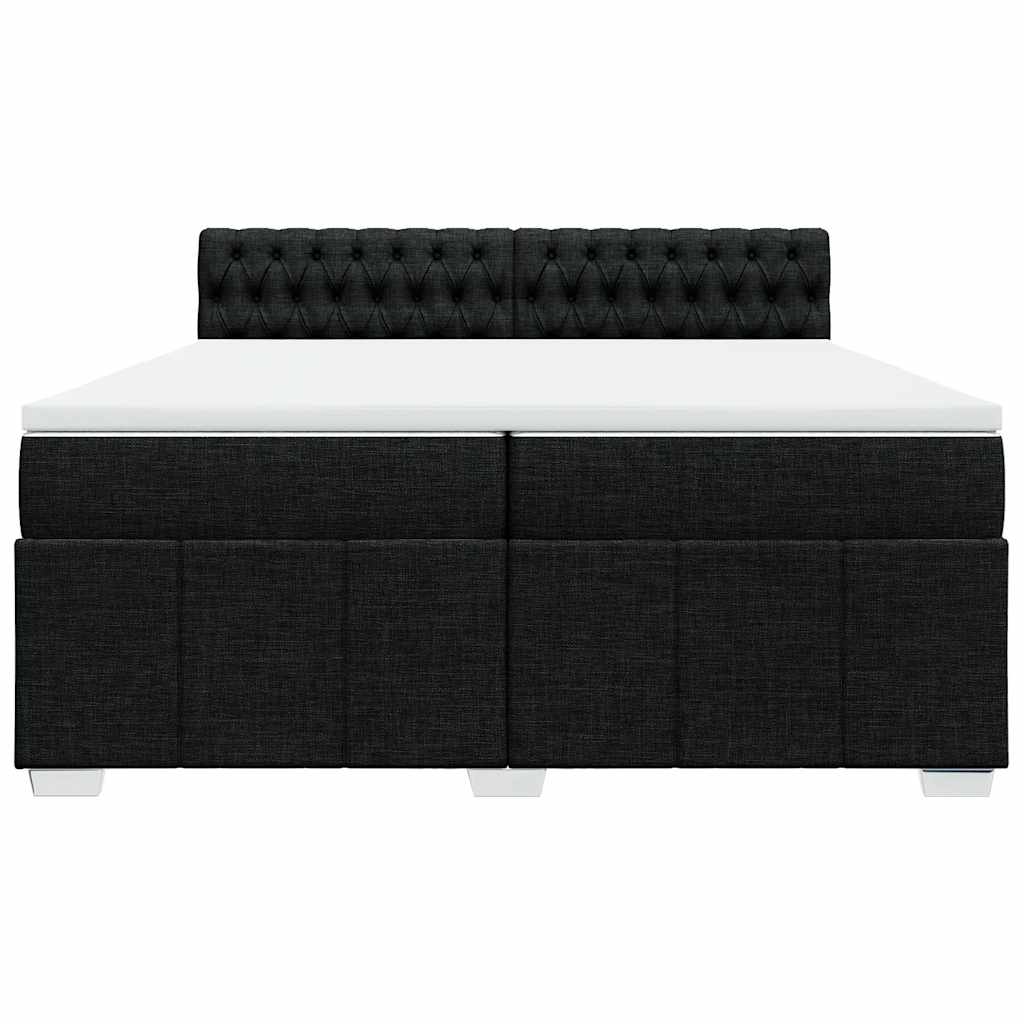 Box Spring Postel S Matrací Černá 200X200 Cm Textil