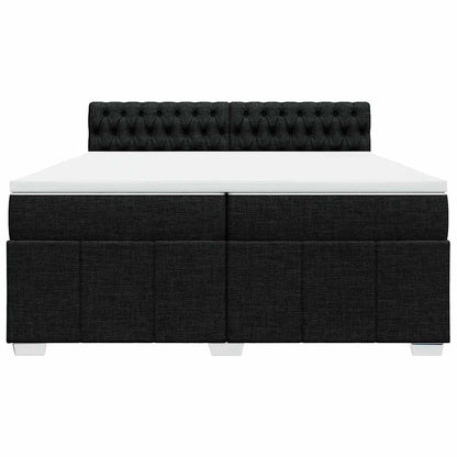 Box Spring Postel S Matrací Černá 200X200 Cm Textil