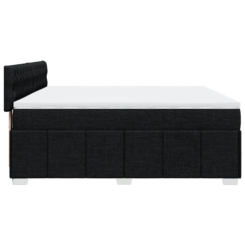 Box Spring Postel S Matrací Černá 200X200 Cm Textil