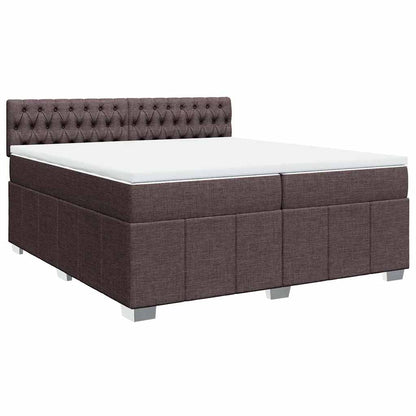 Box Spring Postel S Matrací Tmavě Hnědá 200X200 Cm Textil
