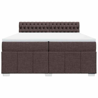 Box Spring Postel S Matrací Tmavě Hnědá 200X200 Cm Textil