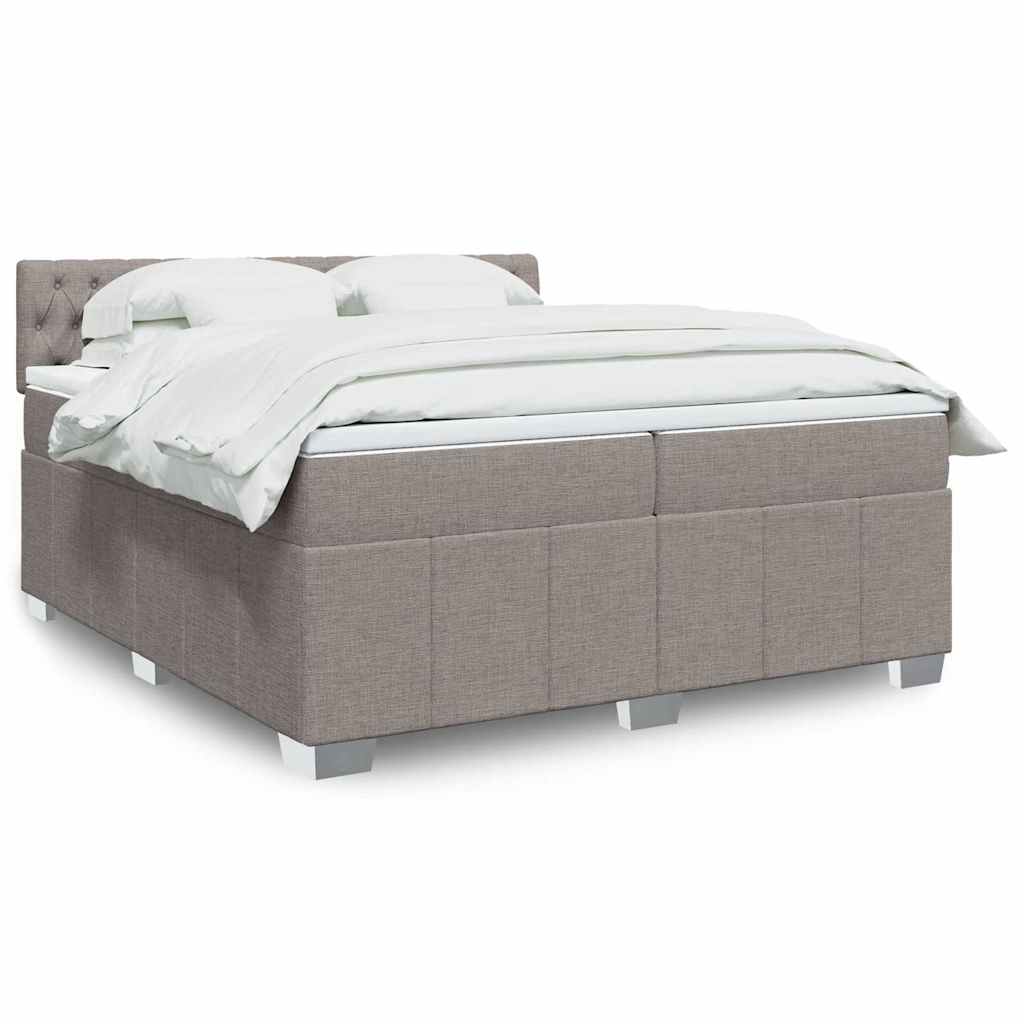 Box Spring Postel S Matrací Textil Taupe