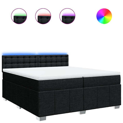Box Spring Postel S Matrací Černá 200X200 Cm Textil