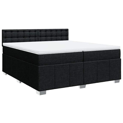 Box Spring Postel S Matrací Černá 200X200 Cm Textil