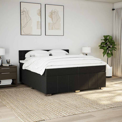 Box Spring Postel S Matrací Černá 200X200 Cm Textil