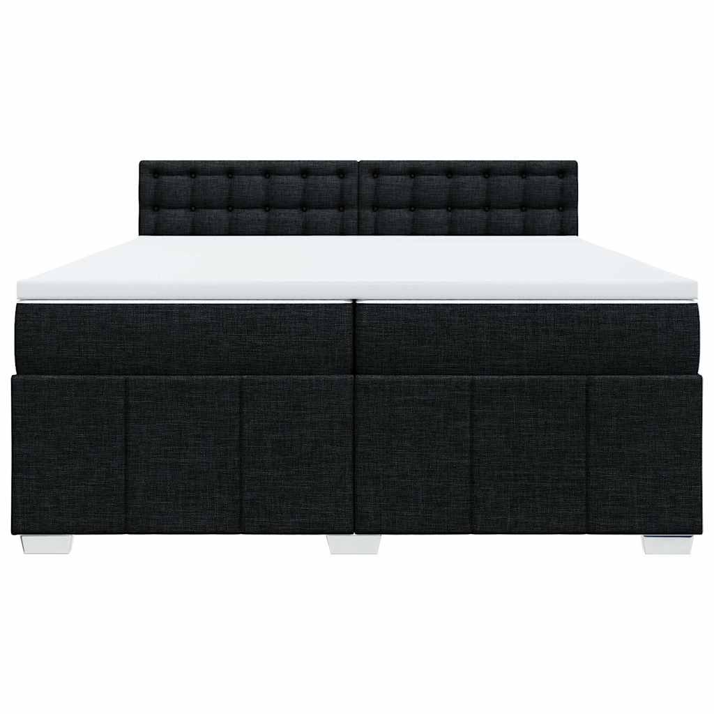 Box Spring Postel S Matrací Černá 200X200 Cm Textil