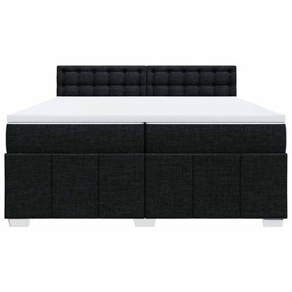 Box Spring Postel S Matrací Černá 200X200 Cm Textil
