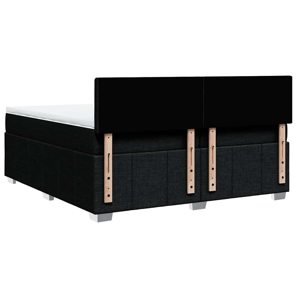 Box Spring Postel S Matrací Černá 200X200 Cm Textil