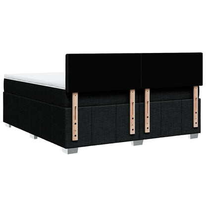 Box Spring Postel S Matrací Černá 200X200 Cm Textil