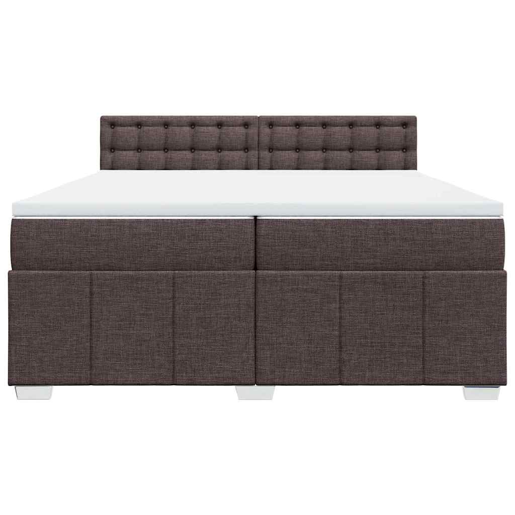Box Spring Postel S Matrací Tmavě Hnědá 200X200 Cm Textil