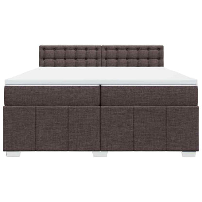 Box Spring Postel S Matrací Tmavě Hnědá 200X200 Cm Textil