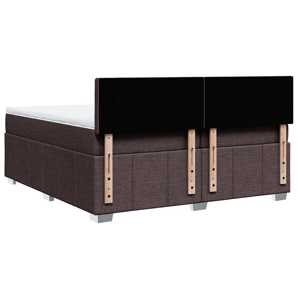 Box Spring Postel S Matrací Tmavě Hnědá 200X200 Cm Textil