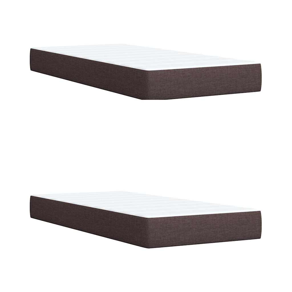Box Spring Postel S Matrací Tmavě Hnědá 200X200 Cm Textil