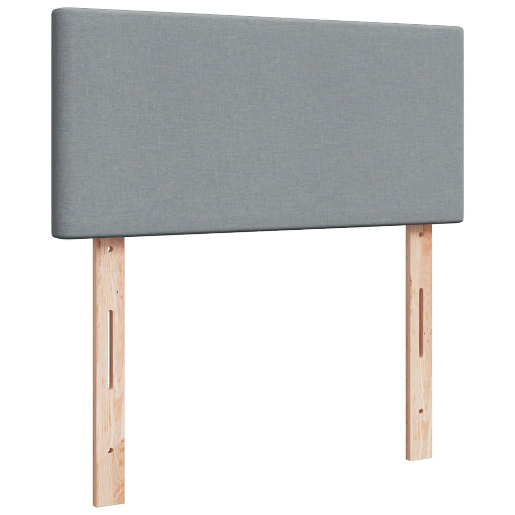 Box Spring Postel S Matrací Textil Světle Šedá