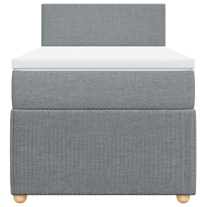 Box Spring Postel S Matrací Textil Světle Šedá