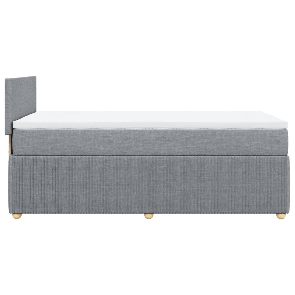 Box Spring Postel S Matrací Textil Světle Šedá