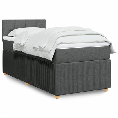 Box Spring Postel S Matrací Textil Tmavě Šedá
