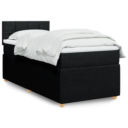 Box Spring Postel S Matrací Černá Textil Černá