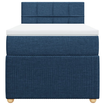 Box Spring Postel S Matrací Textil Modrá