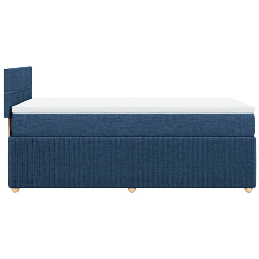 Box Spring Postel S Matrací Textil Modrá