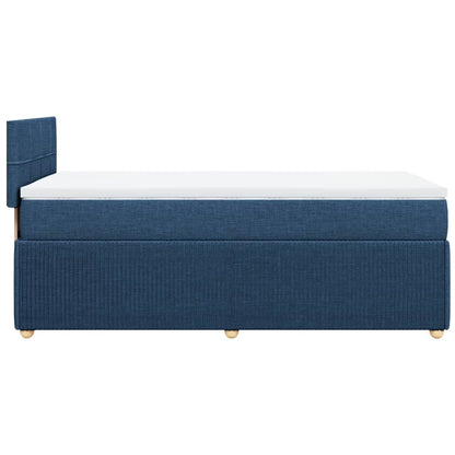 Box Spring Postel S Matrací Textil Modrá