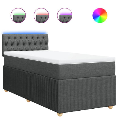 Box Spring Postel S Matrací Textil Tmavě Šedá