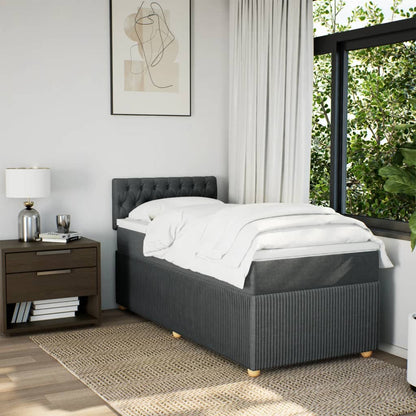 Box Spring Postel S Matrací Textil Tmavě Šedá