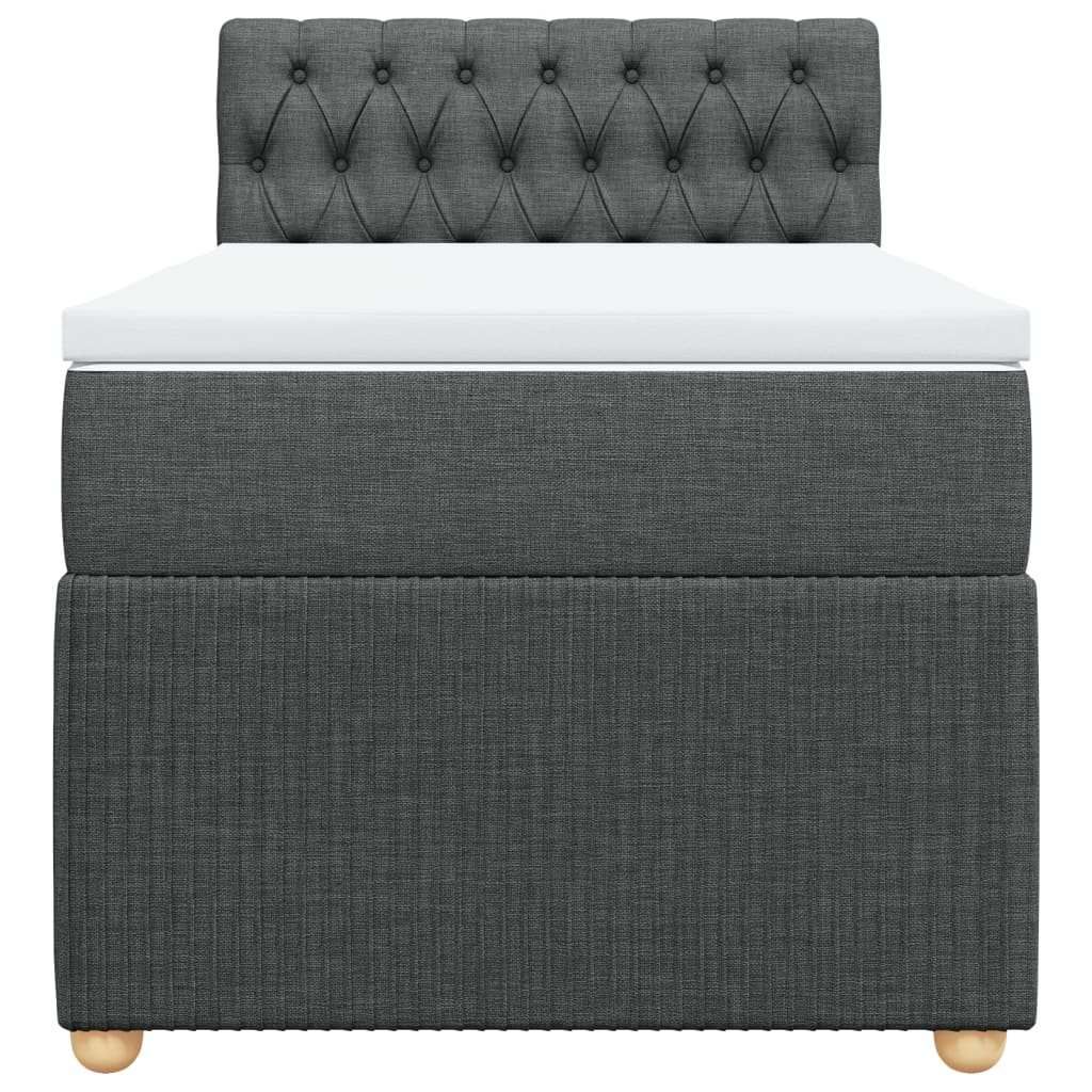 Box Spring Postel S Matrací Textil Tmavě Šedá