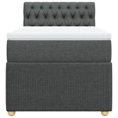 Box Spring Postel S Matrací Textil Tmavě Šedá