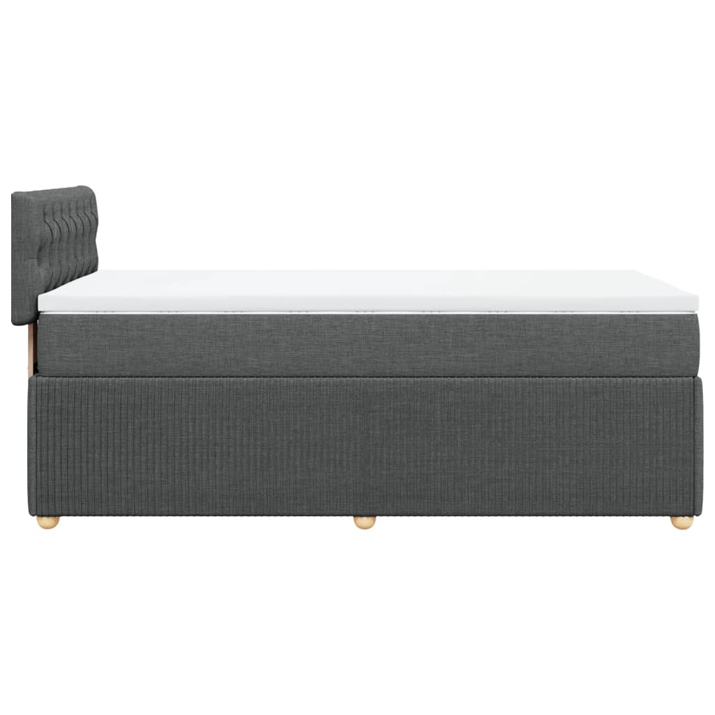 Box Spring Postel S Matrací Textil Tmavě Šedá