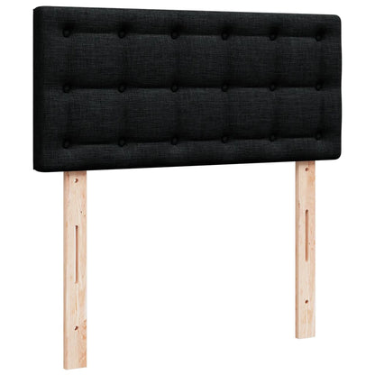 Box Spring Postel S Matrací Černá Textil Černá