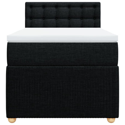 Box Spring Postel S Matrací Černá Textil Černá