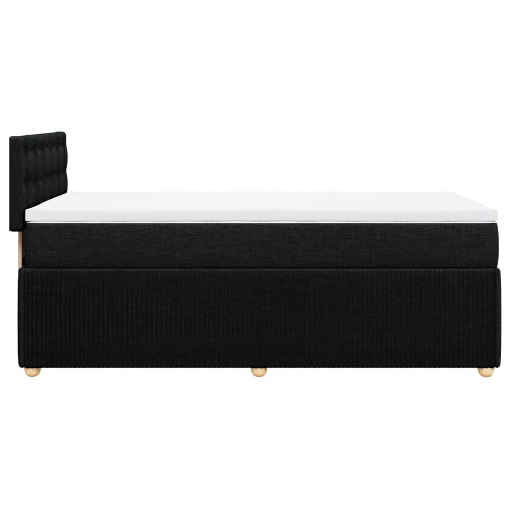 Box Spring Postel S Matrací Černá Textil Černá