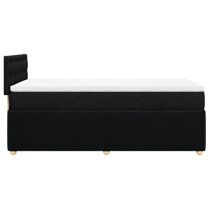 Box Spring Postel S Matrací Černá Textil Černá