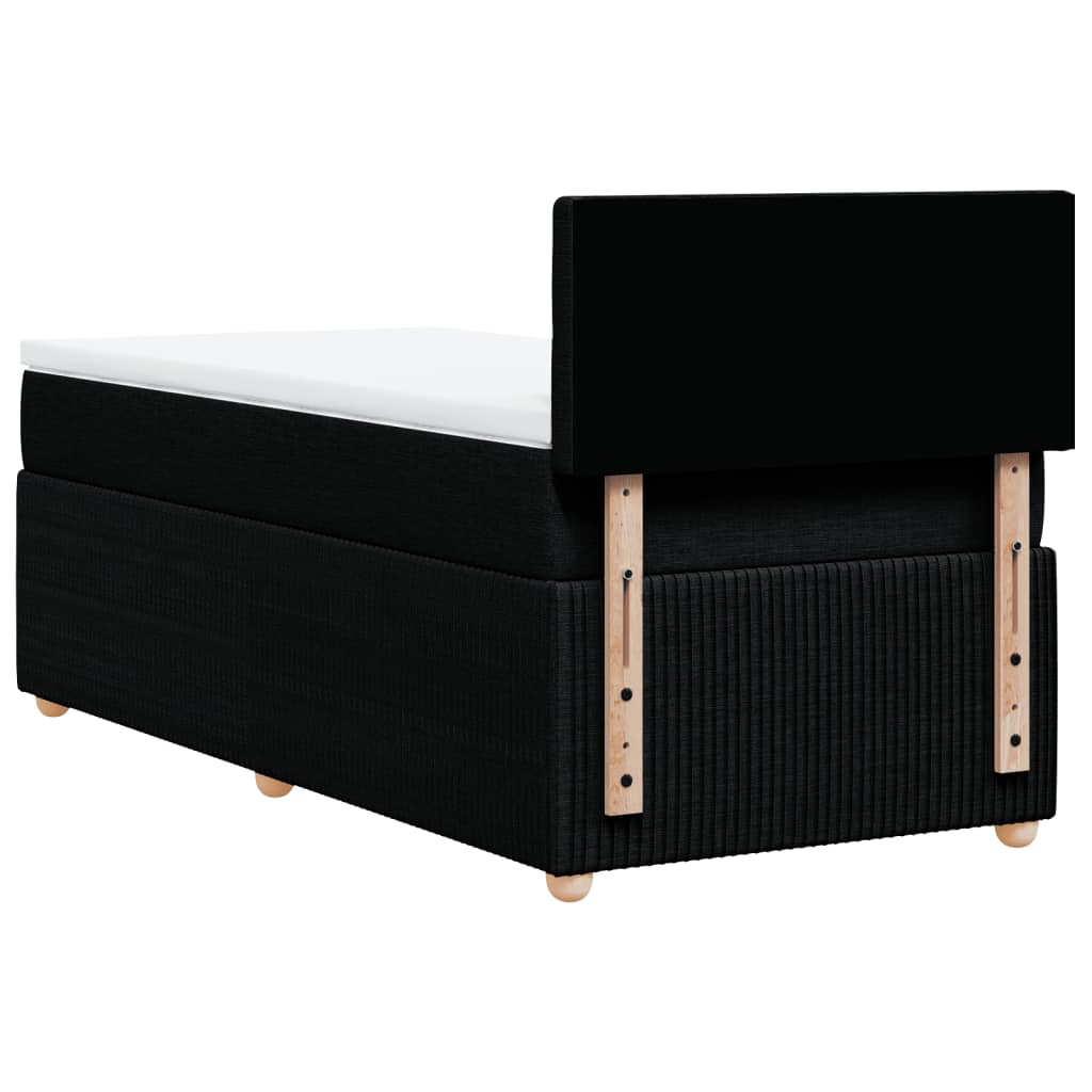 Box Spring Postel S Matrací Černá Textil Černá
