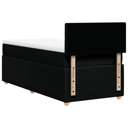 Box Spring Postel S Matrací Černá Textil Černá