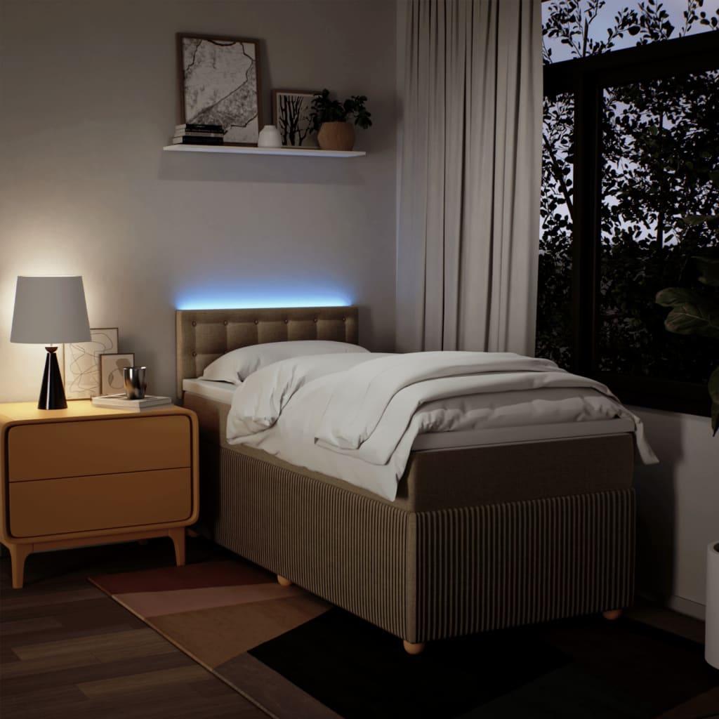 Box Spring Postel S Matrací Textil Krémová