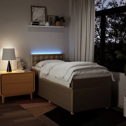 Box Spring Postel S Matrací Textil Krémová