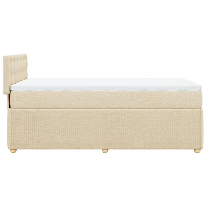 Box Spring Postel S Matrací Textil Krémová