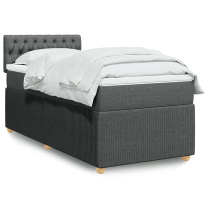 Box Spring Postel S Matrací Textil Tmavě Šedá