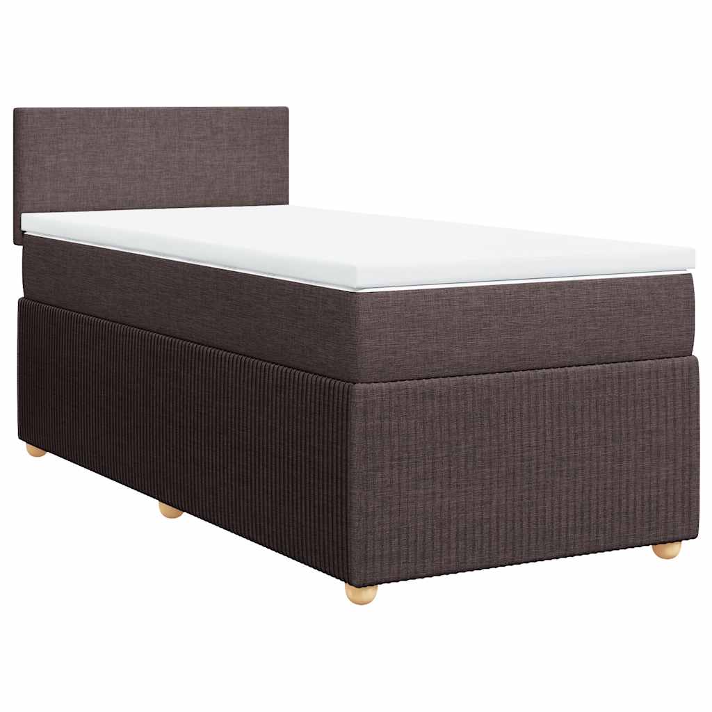 Box Spring Postel S Matrací Tmavě Hnědá 100 X 200 Cm Textil
