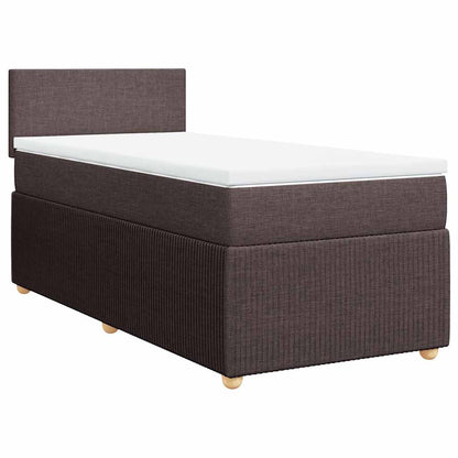 Box Spring Postel S Matrací Tmavě Hnědá 100 X 200 Cm Textil